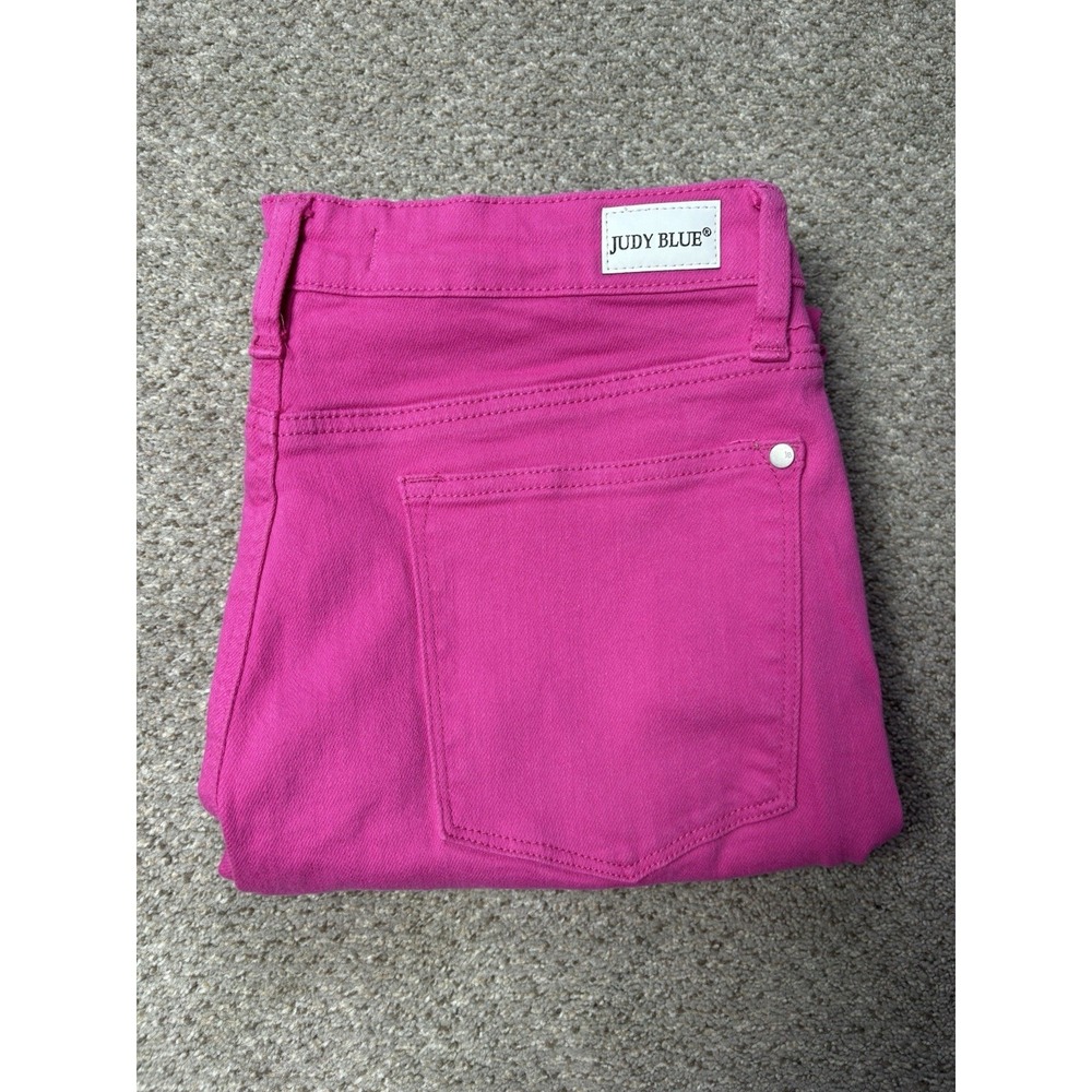 Judy Blue Jeans Womens Size 15 /‎ 32 Hot Pink Slim Fit Mid Rise Denim Jeans
